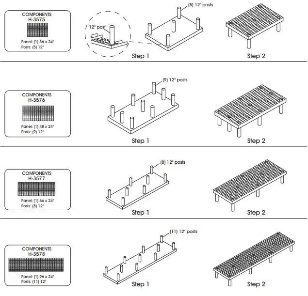 ULINE H-3575, H-3576, H-3577, H-3578 Plastic Dunnage Racks-