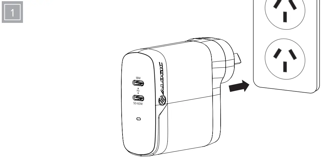 WCG2X68-ANZ 2 Port USB-C Gan Charger Using Instruction illustration