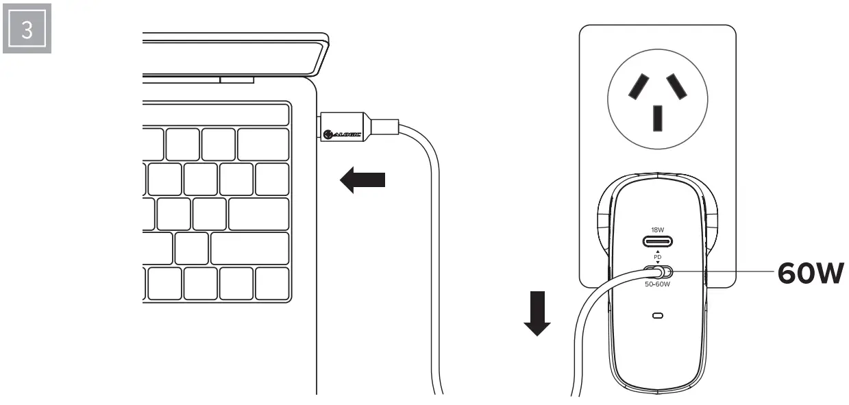 WCG2X68-ANZ 2 Port USB-C Gan Charger Using Instruction illustration