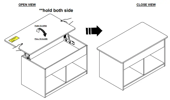 Furinno 21281 Lift Top Coffee Table - fig 5