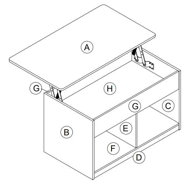 Furinno 21281 Lift Top Coffee Table - fig 8