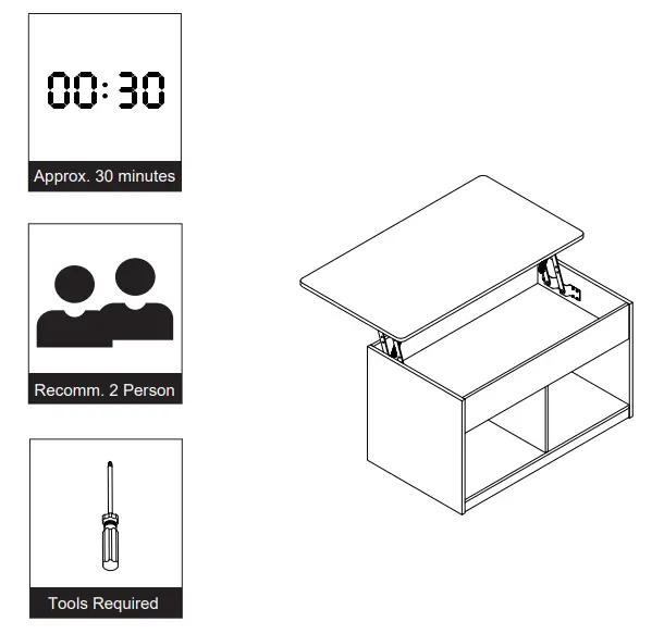 Furinno 21281 Lift Top Coffee Table