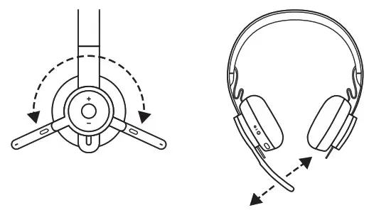 logitech Zone 900 Wireless Headset - ADJUSTING THE MICROPHONE BOOM