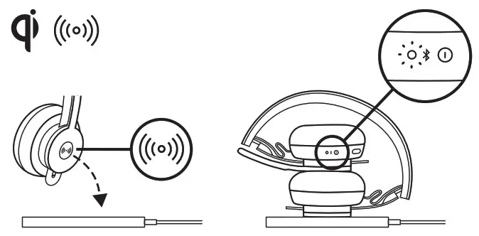 logitech Zone 900 Wireless Headset - Charging via Qi wireless charger