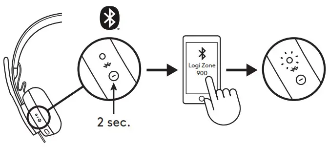 logitech Zone 900 Wireless Headset - PAIRING VIA BLUETOOTH