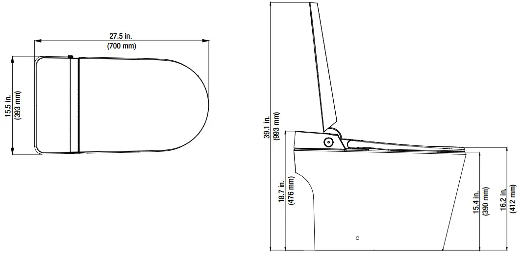 GLACIER BAY G15 Antimicrobial Protected Seat Smart Toilet - Fig 2