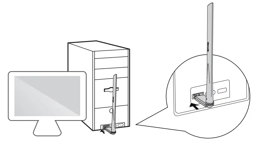 Tenda U6 300Mbps High Gain Wireless USB Adapter - Fig