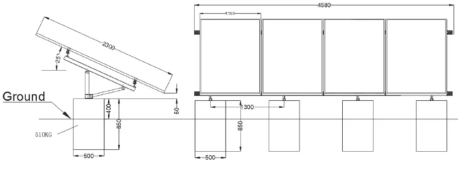 EG4 Brightmount Fixed Angle Ground Mount System fig 2