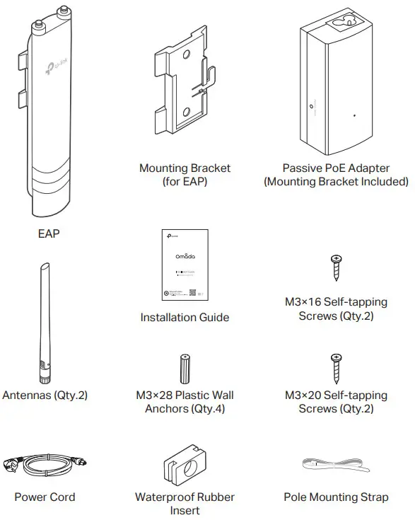 tp-link AC1200 Indoor Outdoor Access Point - Package Contents