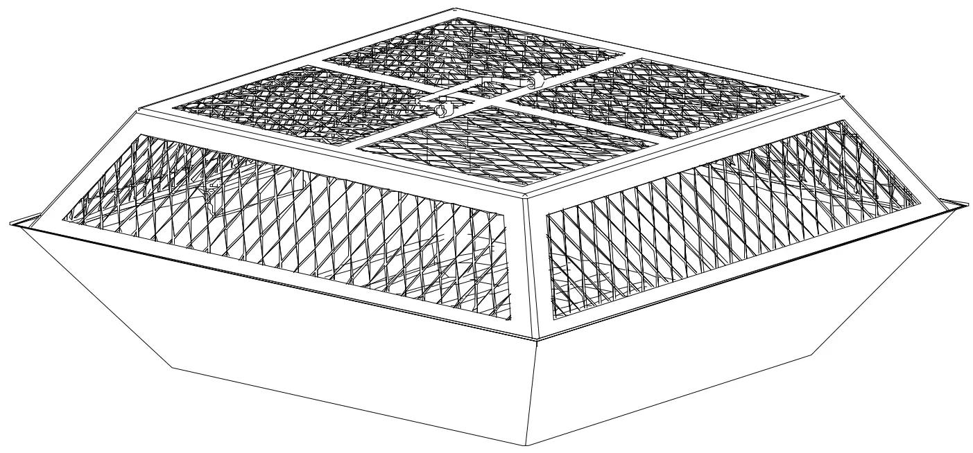 BAY 2195FP-3PC 3PC Steel Universal 24 Inch Replacement Square Fire Bowl Accessory Set