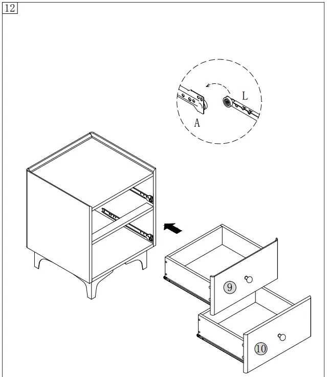FUFU GAGA LJY-KF200147-01 White Nightstand in the Nightstands Department - Fig 18