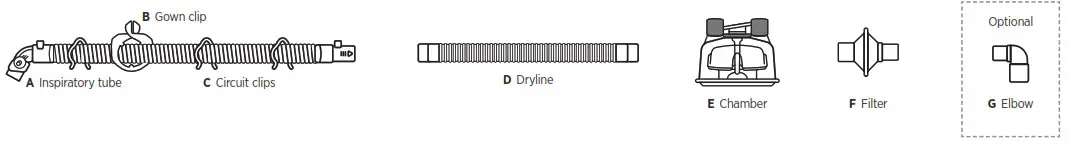 F P 850A61J 850 AirSpiral Adult NIV and NHF Circuit Kit - 8
