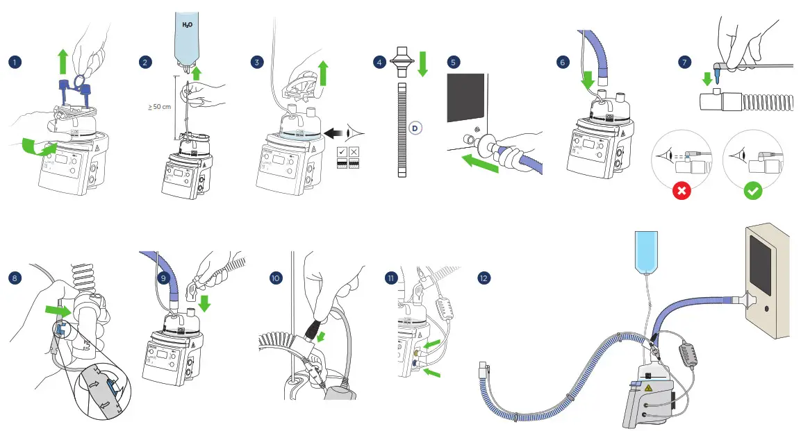 F P 850A61J 850 AirSpiral Adult NIV and NHF Circuit Kit - 9