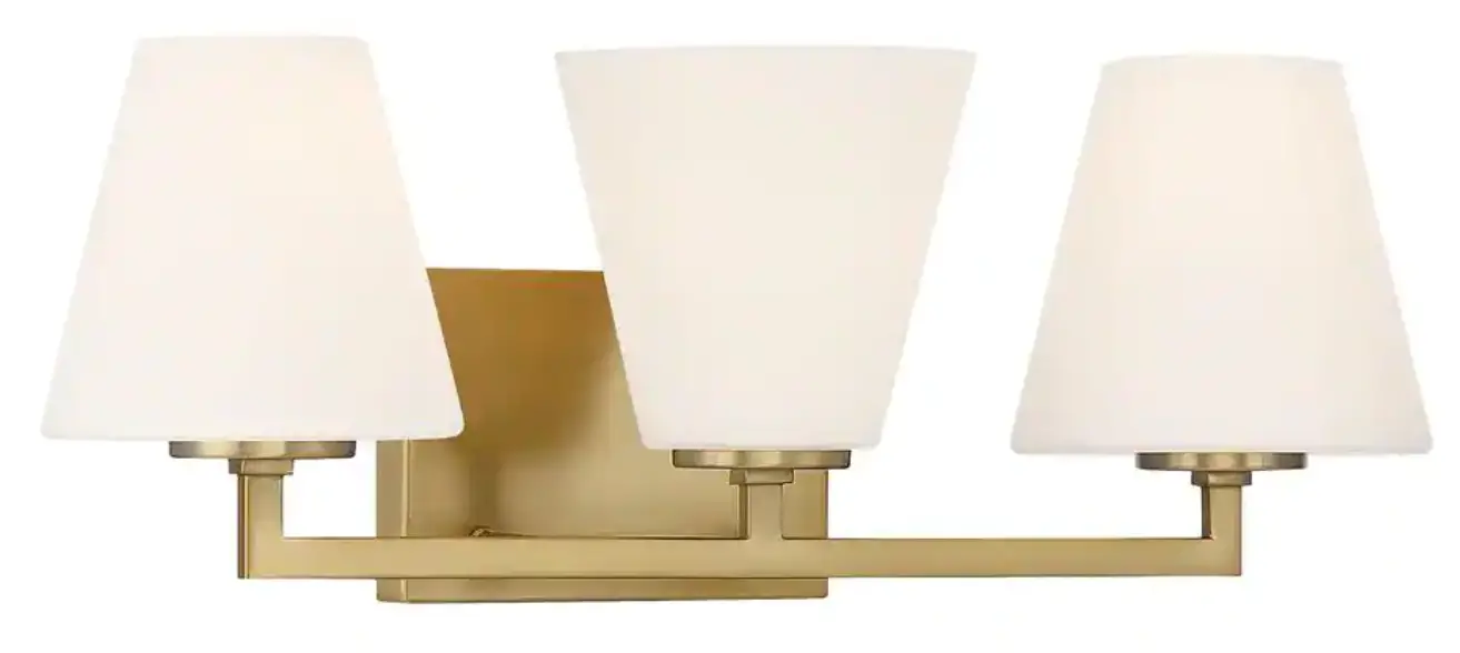 Designers Fountain D255M-3B-BG Palmyra 24-Inch 3-Light Brushed Gold Mid-century Vanity Light Bar