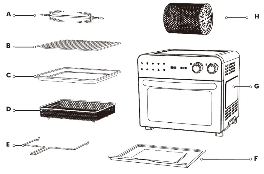 kogan KA23LDGFRYA 23L Digital Air Fryer Oven-OVERVIEW