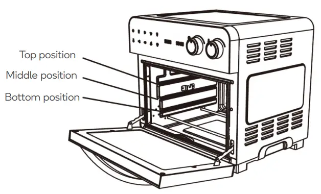 kogan KA23LDGFRYA 23L Digital Air Fryer Oven-Oven racks