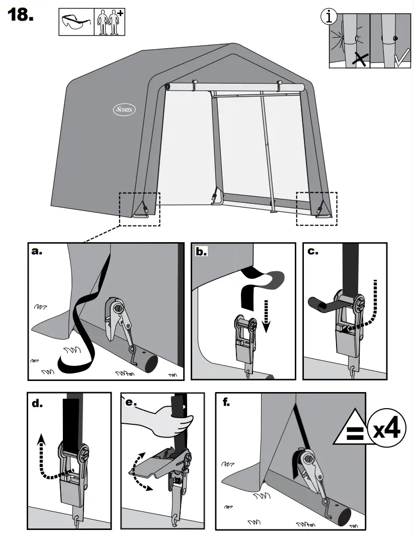Scotts 70494 Storage Shed 8 x 8 x 8’ Green Peak-fig20