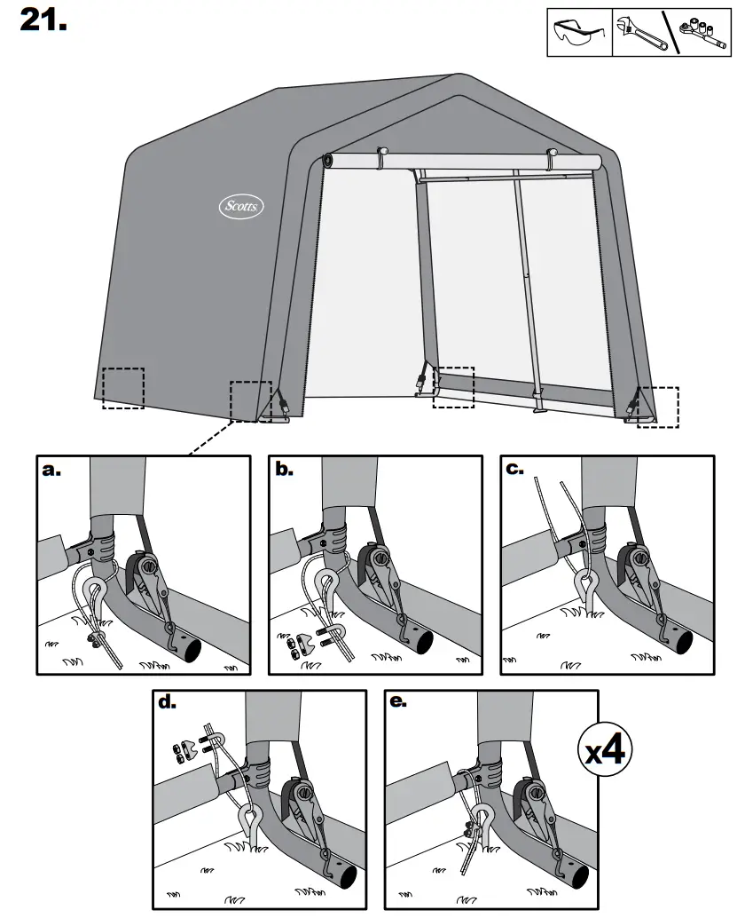 Scotts 70494 Storage Shed 8 x 8 x 8’ Green Peak-fig23