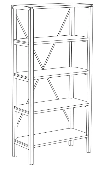 JAXPETY HG61R1132 5-Story Solid Wood Shelf
