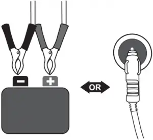 Connect the clamps to your battery