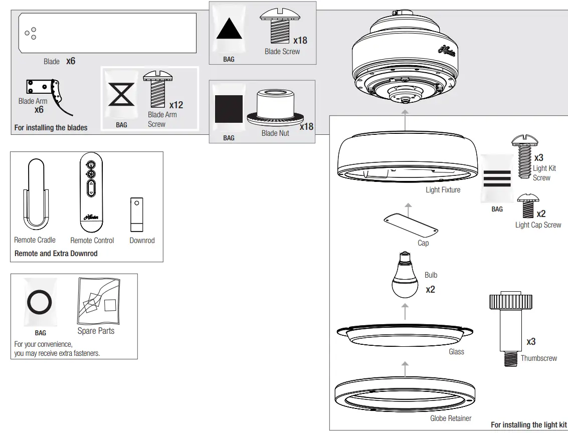Hunter Hollister Ceiling Fan - optional2