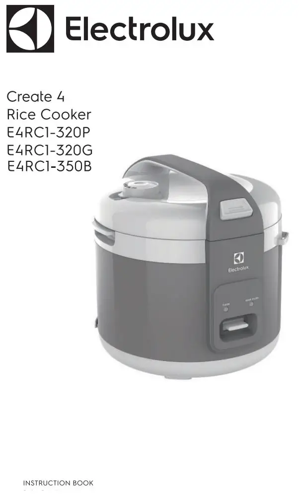 Electrolux E4RC1-320P Rice Cooker User Manual