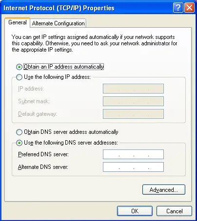 Obtain IP Address Automatically