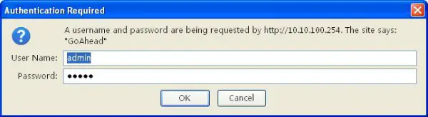 Required Authentication Credentials in Supported Browser