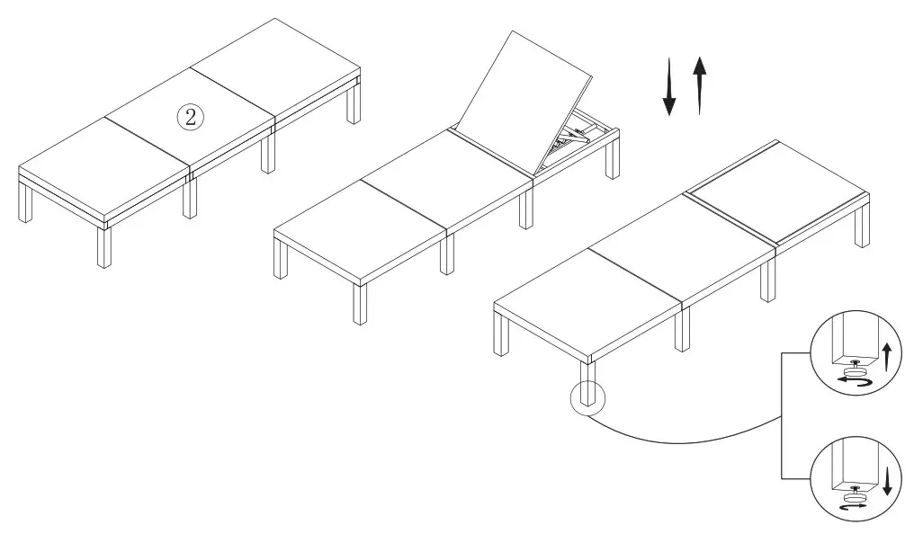 GYMAX SINGLE SUNLOUNGER - Put on Cushion