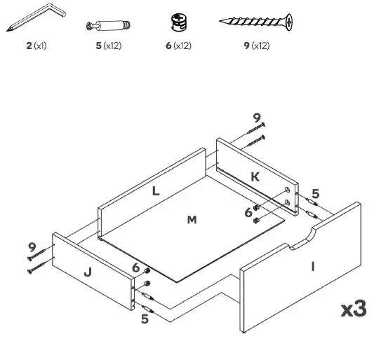 ovela OVALICEFCWA Alice Filing Cabinet FIG 5