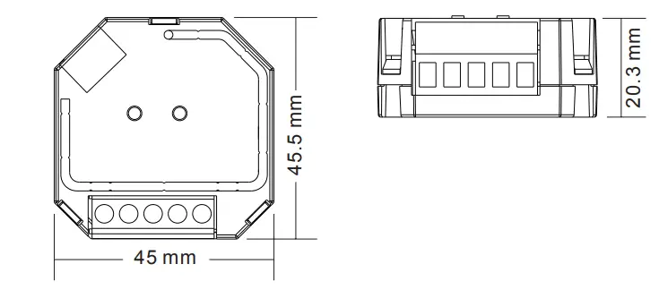 namron 4512746 Z-Wave Switch 16A - Product Dimension