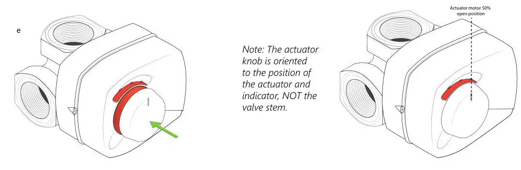 Heat Link ARA659 3-Way Mixing Valve and 58132 Actuator - Ensure the knob is in the AUTO position
