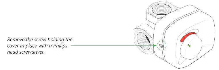 Heat Link ARA659 3-Way Mixing Valve and 58132 Actuator - Remove the cover from the actuator.