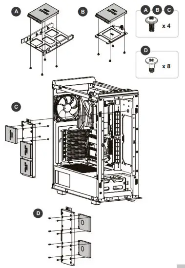 trovaprezzi it CA-1T4-00M1WN-01 Divider 500 TG ARGB Mid Tower Chassis - HDD 1