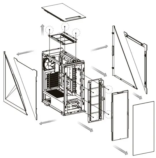 trovaprezzi it CA-1T4-00M1WN-01 Divider 500 TG ARGB Mid Tower Chassis - Remove Components