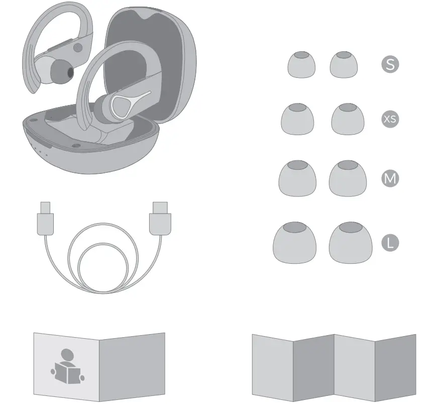 MSTHOO GEBH592AB True Wireless Earbuds - packing list