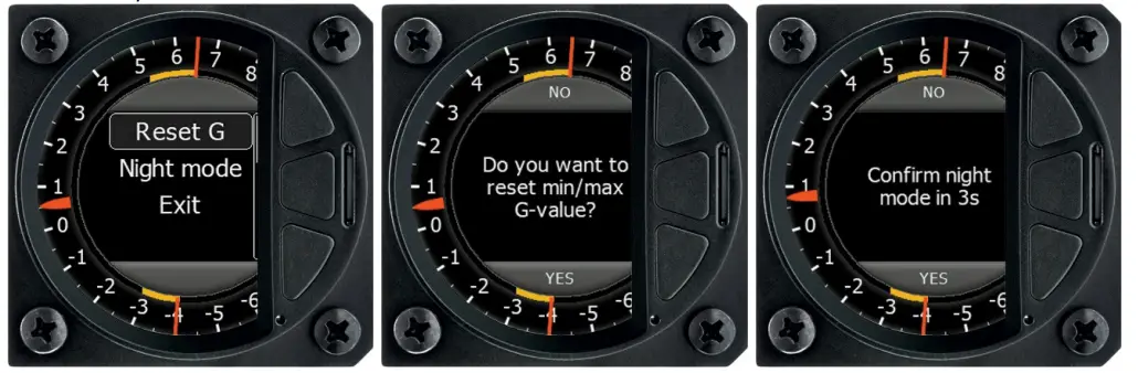 lxnav LX G meter Standalone Digital G Meter with Built In Flight Recorder - Setup Mode 1