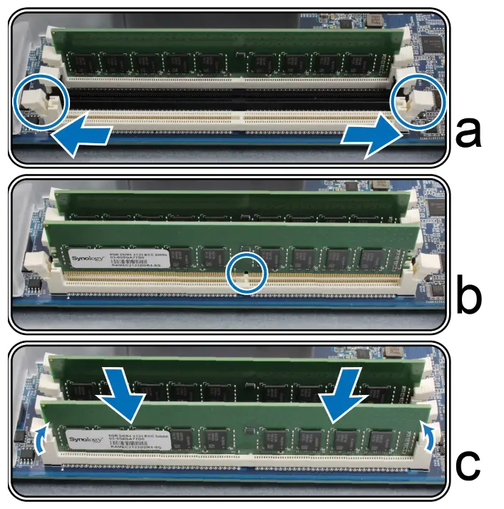 Synology RackStation --- Insert the new memory module