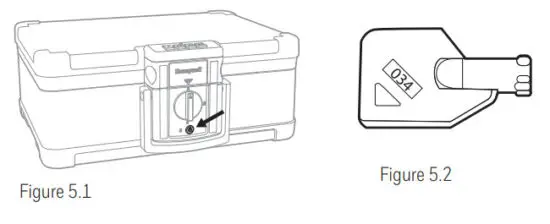 Honeywell 1553 Programmable Digital Lock Waterproof Fire Chest - LOCATING KEY