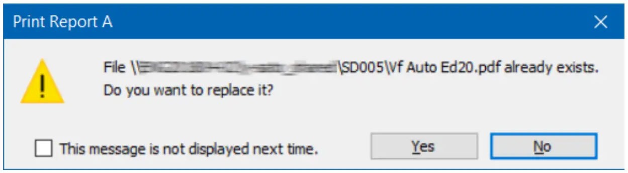 PDF Overwrite Message
