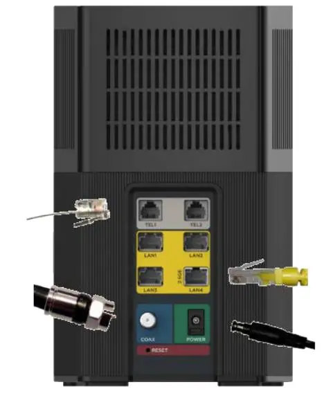 motorola MT8733 WiFi 6 Router + Multi-Gig Cable Modem + 2 Phone Ports - Connecting to a Coax Cable