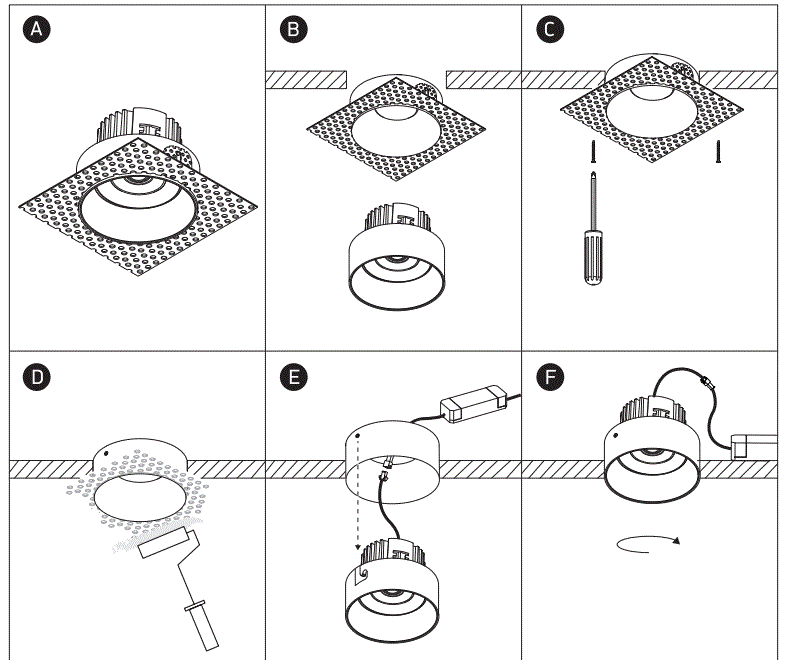 one LIGHT 11107BT Trimless Adjustable LED Spotlight 1