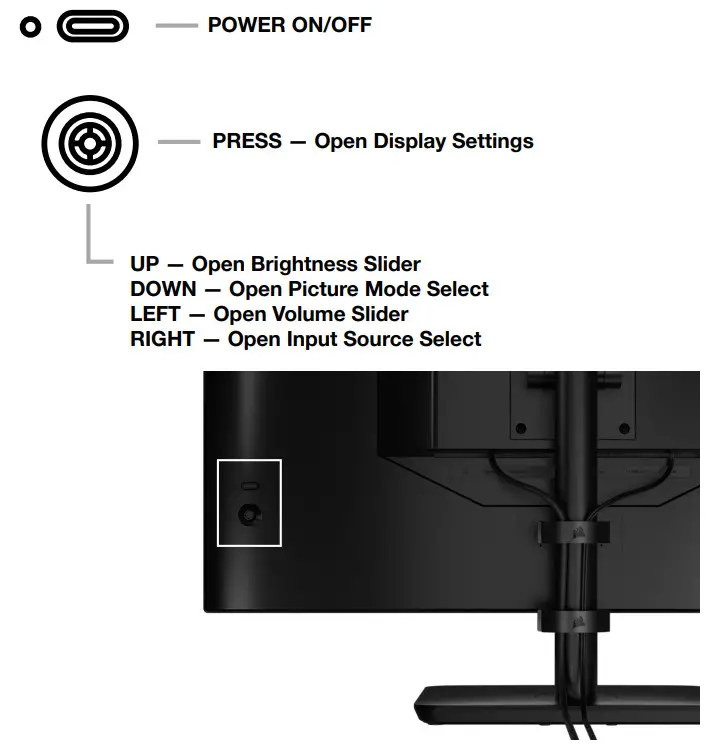 CORSAIR 32QHD240 Xeneon 32 Inch Gaming Monitor - Controls