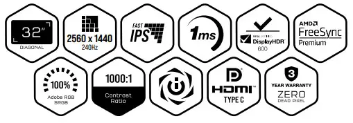 CORSAIR 32QHD240 Xeneon 32 Inch Gaming Monitor - Icon