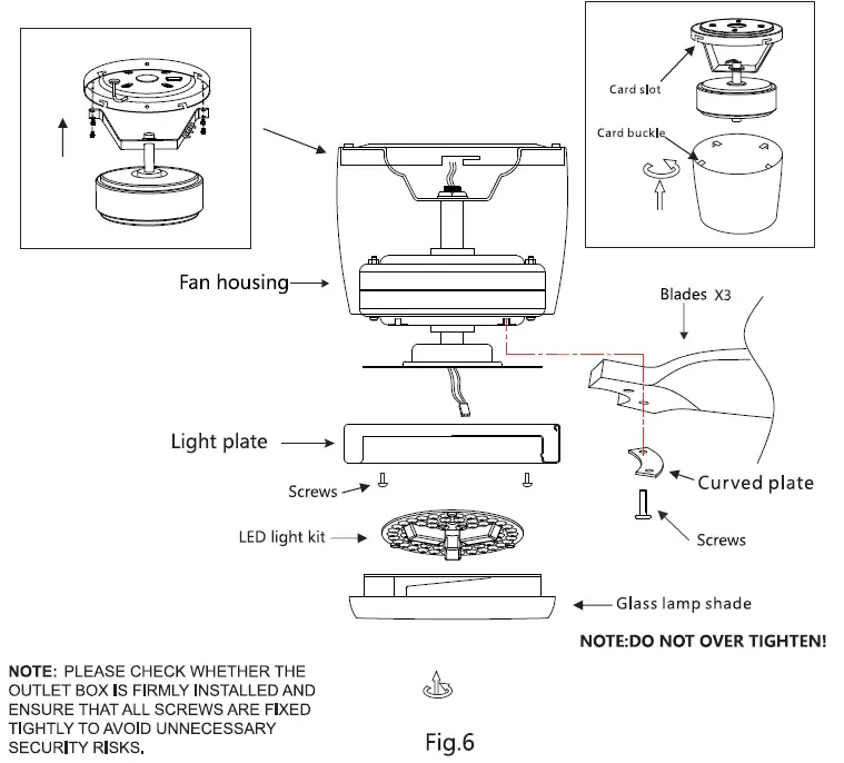 ONE HOME COLLECTION OHCF03-NT Smart Ceiling Fan 7