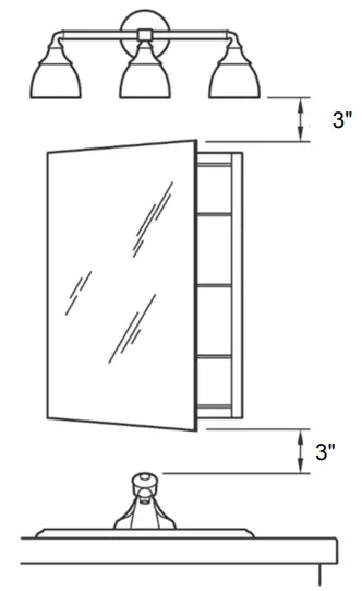 THE HOME DEPOT WSHDRMMC0012 LED Lighted Medicine Cabinet- STEP 1