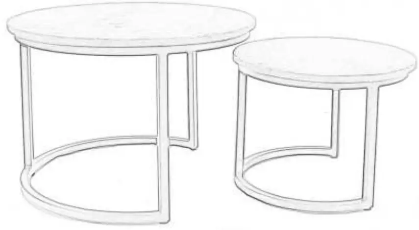 DIMEhouse Coffee Table Industrial Calla Set -
