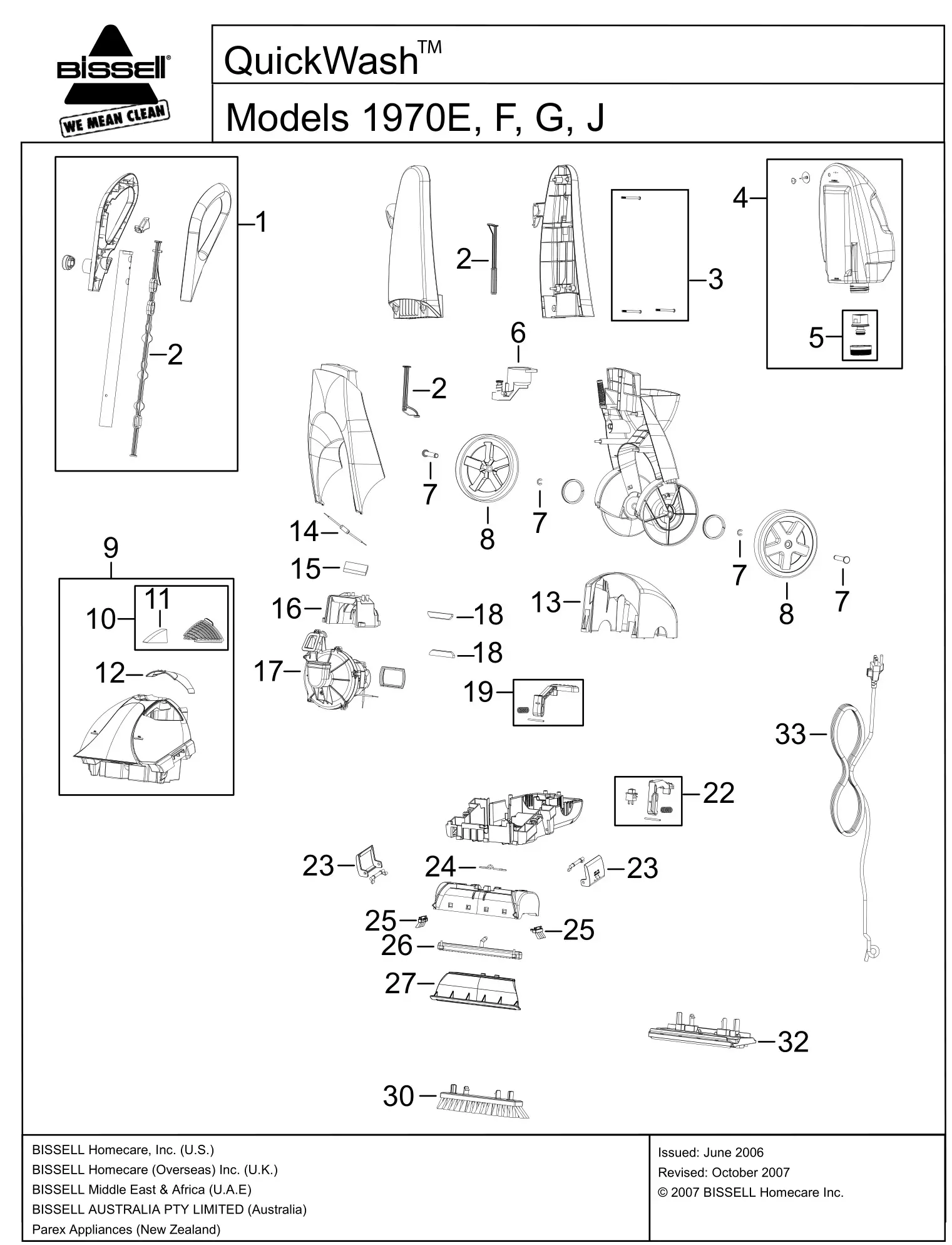 BISSELL 1970E QuickWash Carpet Cleaner Instruction Manual