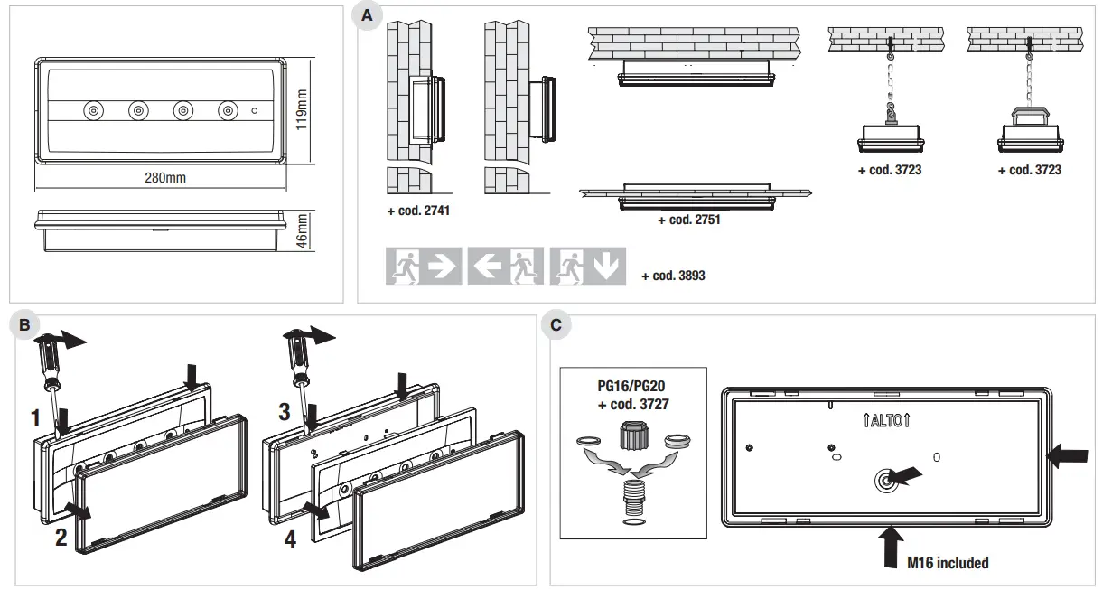 Beghelli Pratica IP42 AT Emergency Luminaire-fig3