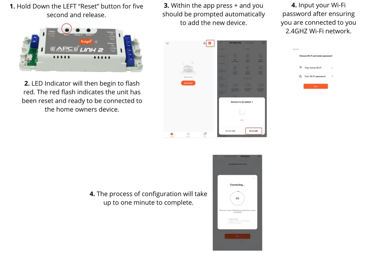 APC Link 2 Two Channel WiFi Switch - Device Configuration